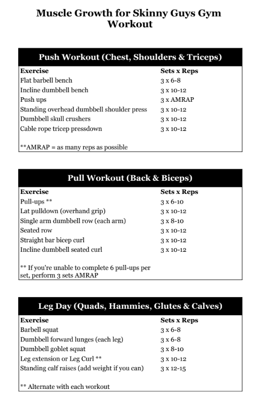 push-pull-legs 3-day split workout