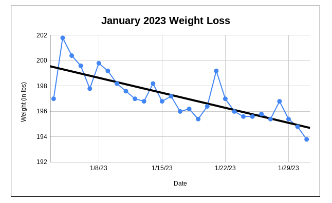 January 2023 weight loss progress 